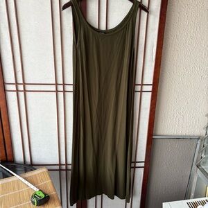 Eileen Fisher Elegant Olive Sleeveless dress